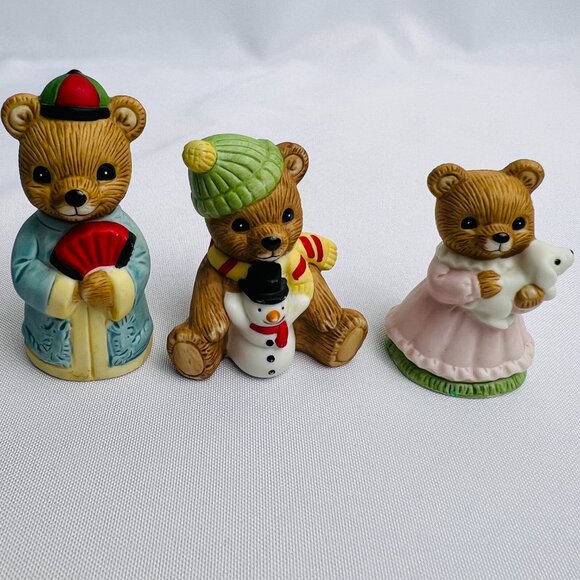 Lot 9 Homco Porcelain Family Bears Vintage Mama Papa 1406 1413 1444 1450 1462 - Picture 7 of 12